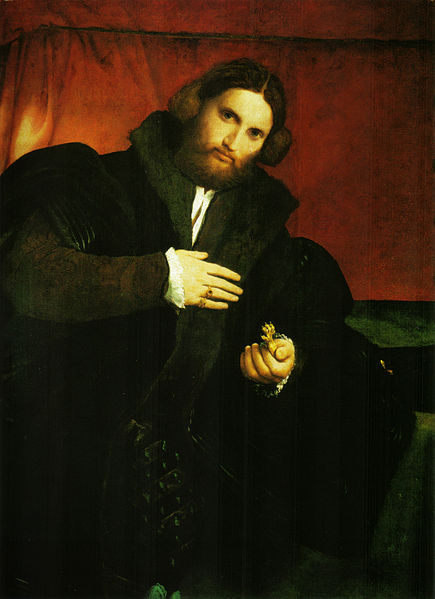 Lorenzo Lotto Portrat eines Edelmannes mit Lowentatze
